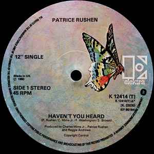Image of Back Cover of 12" - VG+/VG+ - PATRICE RUSHEN, Haven't You Heard / Keepin' Faith In Love (Elektra; K 12414 T, UK 1980, Company Sleeve), ,  - 4246466S