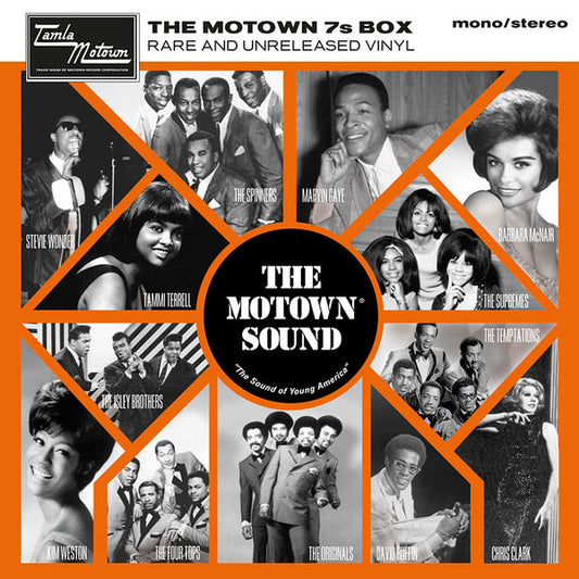 Image of Front Cover of 7x7" - VG/VG+ - VARIOUS, The Motown 7s Box - Rare and Unreleased Vinyl (Motown; 534 542-5, Europe 2013, Box Set, Company Inners & Insert, Numbered), 00056 / 2000. Records generally clean aside from the odd light storage mark. Box has light staining and scuffs. Hype sticker on front, Marvin Gaye   This Love Starved Heart Of The Spinners   What More Could A Boy AskFrank Wilson   Do I Love You (Indeed I Do)The Originals   SuspicionDiana Ross & The Supremes   StormyStevie Wonder   Ju
