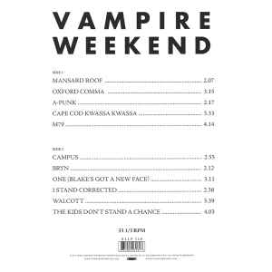 Image of Back Cover of LP - EX/EX - VAMPIRE WEEKEND, Vampire Weekend (XL; XLLP318, US 2008, Insert), Opened Instore, Still In Stickered Shrinkwrap,  - 3946121S