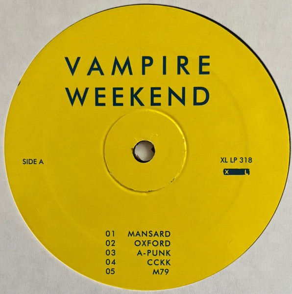 Image of Label Cover of LP - EX/EX - VAMPIRE WEEKEND, Vampire Weekend (XL; XLLP318, US 2008, Insert), Opened Instore, Still In Stickered Shrinkwrap,  - 3946121S