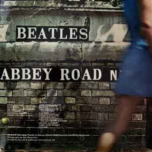 Image of Back Cover of LP - VG+/VG+ - THE BEATLES, Abbey Road (Apple; PCS 7088, UK 1969, Laminated Sleeve, 1st Press Variation, No "Her Majesty" On Label or Sleeve, Apple Logo Misaligned On Sleeve, YEX 749-2 750-1 Matrix), Slight Spine Bubbling Down Spine,  - 1126132E
