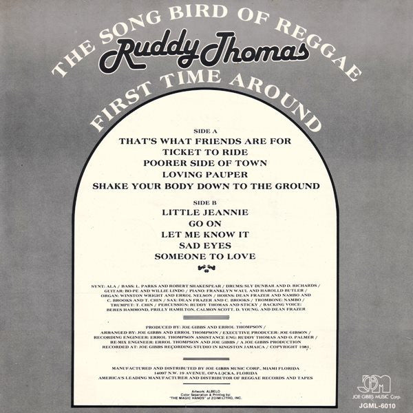 Image of Back Cover of LP - VG/VG - RUDDY THOMAS, First Time Around (Joe Gibbs Music; JGML 6010, US 1981), ,  - 2926008E