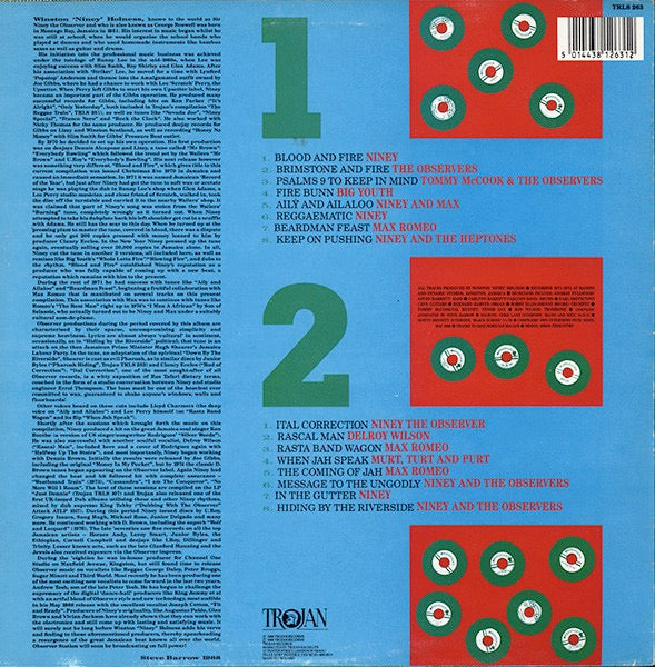 Image of Back Cover of LP - VG+/VG+ - VARIOUS ARTISTS, Niney And Friends - Blood And Fire 1971-1972 (Trojan Records; TRLS 263, UK 1988), ,  - 2426173E