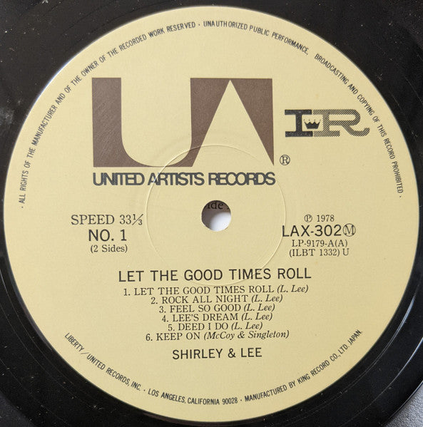 Image of Label Cover of LP - VG+/VG - SHIRLEY & LEE, Let The Good Times Roll (Imperial; LAX 302, Japan 1978 Reissue, Missing the OBI), ,  - 3326072E