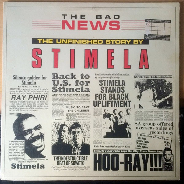 Image of Front Cover of LP - VG/VG - STIMELA, Unfinished Story (Gallo; HUL 40147, South Africa 1987, Inner), VARIATION: Single sleeve - not gatefold. Different CBS White label but same catalogue number and barcode as gatefold version. ,  - 4226226E