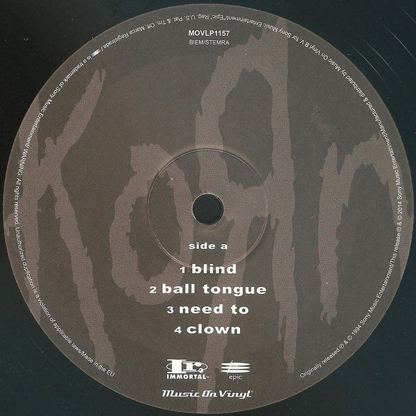 Image of Label Cover of 2xLP - NEW/NEW - KORN, Korn (Sony; MOVLP1157, Europe 2014 Reissue, Insert), ,  - 1336417E