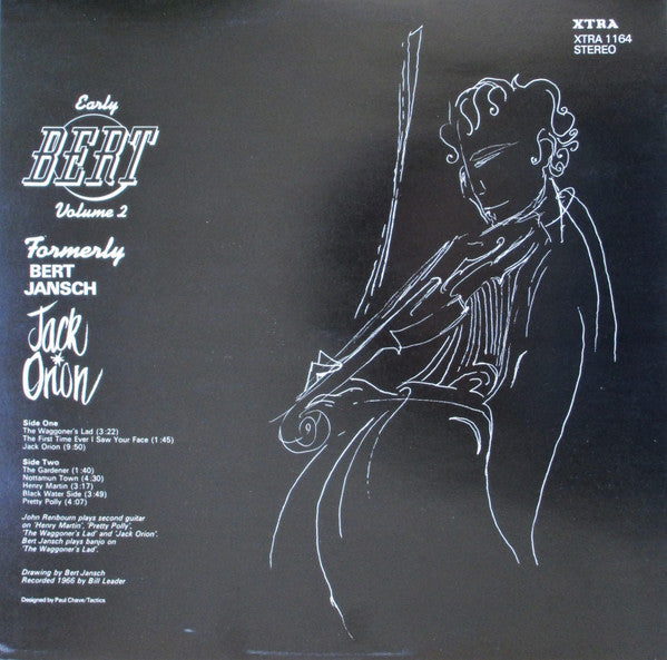 Image of Back Cover of LP - G+/VG+ - BERT JANSCH, Early Bert vol 2 (Jack Orion) (XTRA; 1164, UK 1976 Reissue), Strong VG+, Ring Wear, damage To Rear Sleeve,  - 1426213E