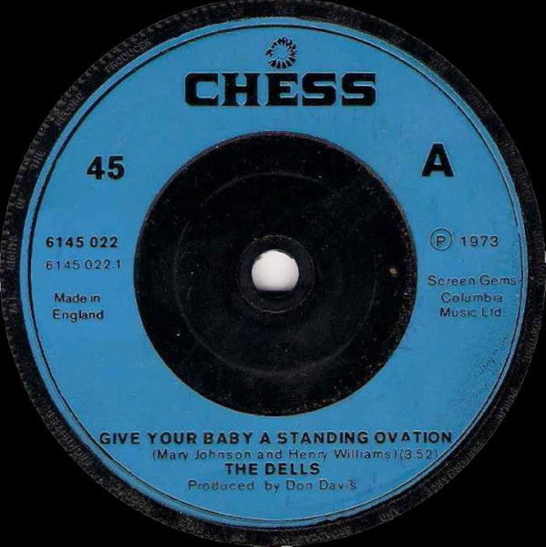 Image of Front Cover of 7" - /VG+ - DELLS, Run For Cover / Give Your Baby A Standing Ovation (Chess; 6145 022, UK 1973 Reissue), Lightest of marks.,  - 4426165E