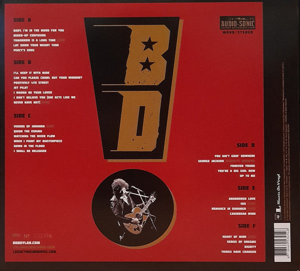 Image of Back Cover of 3xLP - VG/VG+ - BOB DYLAN, Side Tracks (Music On Vinyl; MOVLP964, Europe 2013, Triple Gatefold, Black Inners, 180 Gram Audiophile Pressing), Light edge and ring wear. Discs are pristine, look unplayed.,  - 3646402S
