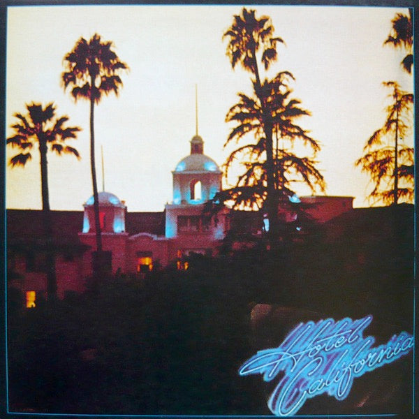 Image of Front Cover of LP - VG/VG - EAGLES, Hotel California (Asylum Custom Label; K 53051, UK 1976, Gatefold, Inner, Poster), Strong VG throughout, Lightest of hairlines, Just a few spots of wear to sleeve edges. ,  - 3916357C