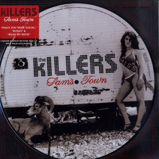 Image of Front Cover of LP - VG+/VG+ - THE KILLERS, Sam's Town (Island; B0007221-01, US , Clear Plastic Sleeve, No Poster, Stickered Sleeve, Limited Edition. Picture Disc With Black Rim), ,  - 3126069E
