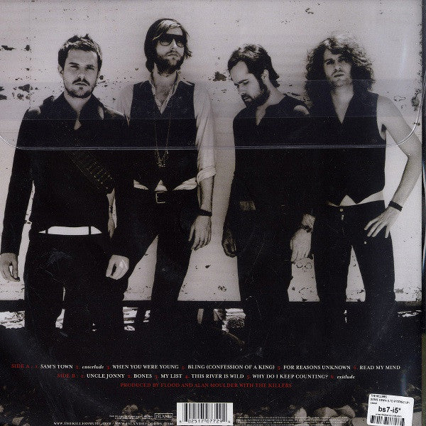 Image of Back Cover of LP - VG+/VG+ - THE KILLERS, Sam's Town (Island; B0007221-01, US , Clear Plastic Sleeve, No Poster, Stickered Sleeve, Limited Edition. Picture Disc With Black Rim), ,  - 3126069E
