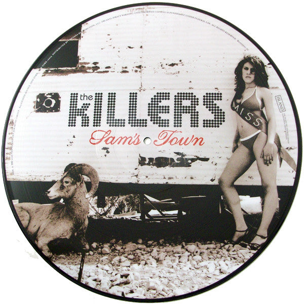 Image of Label Cover of LP - VG+/VG+ - THE KILLERS, Sam's Town (Island; B0007221-01, US , Clear Plastic Sleeve, No Poster, Stickered Sleeve, Limited Edition. Picture Disc With Black Rim), ,  - 3126069E