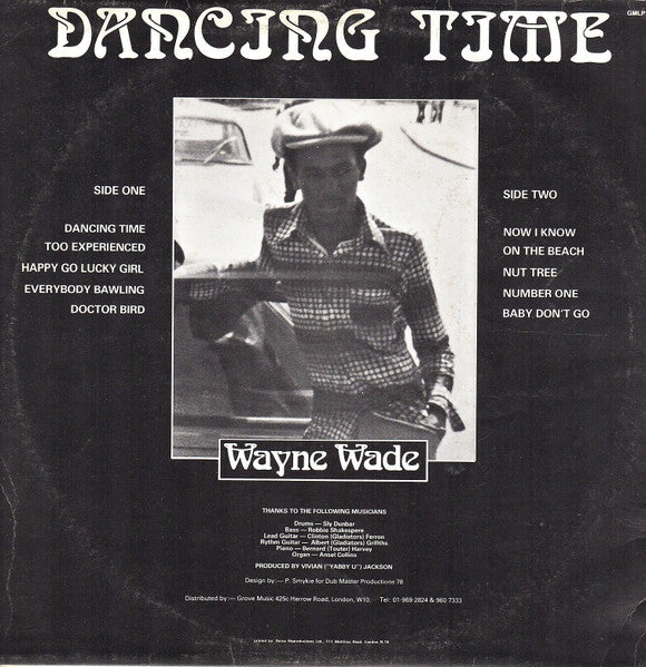 Image of Back Cover of 4744150S: LP - WAYNE WADE, Dancing Time (Groove Music; GMLP 3, UK 1978, Laminated Front Sleeve)   VG/VG