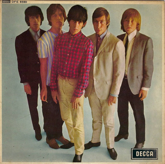 Image of Front Cover of 3413366C: 7" EP - THE ROLLING STONES, Five By Five (Decca Blue Unboxed; DFE8590, UK 1964, Flipback Sleeve, Mono)   VG/G+