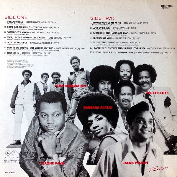 Image of Back Cover of LP - G+/G+ - VARIOUS ARTISTS, Soul Uprising (Kent; KENT 034, UK 1985), Large pressing flaw on run-in (B-side) which doesn't affect play. Sleeve worn, scuffed, creased and stained, lightly ripped. Writing on reverse in pen,  - 3316539C