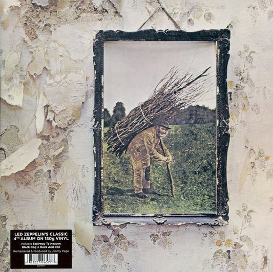 Image of Front Cover of LP - NEW/NEW - LED ZEPPELIN, Untitled (Led Zeppelin IV) (Atlantic; 8122-79657-7, Europe 2021 Reissue, Gatefold, Insert, 180 Gram Vinyl. ), , The untitled fourth studio album by the English rock band Led Zeppelin, commonly known as Led Zeppelin IV, was released on 8 November 1971 by Atlantic Records. It was produced by guitarist Jimmy Page and recorded between December 1970 and February 1971, mostly in the country house Headley Grange. Featuring "Black Dog", "Misty Mountain Hop", and 