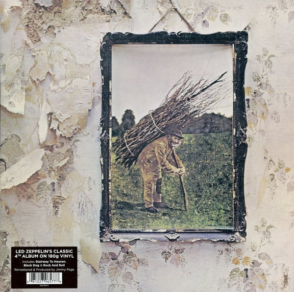 Image of Front Cover of LP - NEW/NEW - LED ZEPPELIN, Untitled (Led Zeppelin IV) (Atlantic; 8122-79657-7, Europe 2021 Reissue, Gatefold, Insert, 180 Gram Vinyl. ), , The untitled fourth studio album by the English rock band Led Zeppelin, commonly known as Led Zeppelin IV, was released on 8 November 1971 by Atlantic Records. It was produced by guitarist Jimmy Page and recorded between December 1970 and February 1971, mostly in the country house Headley Grange. Featuring "Black Dog", "Misty Mountain Hop", and 