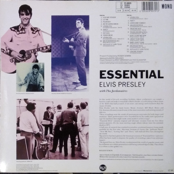 Image of Back Cover of LP - VG+/VG+ - ELVIS PRESLEY WITH THE JORDANAIRES, Essential Elvis (An Original Soundtrack Recording) (RCA; PL 89979, UK 1986, Gatefold, No Promo Insert, Mono), With Hype Sticker and Competition Entry Form,  - 2925050E