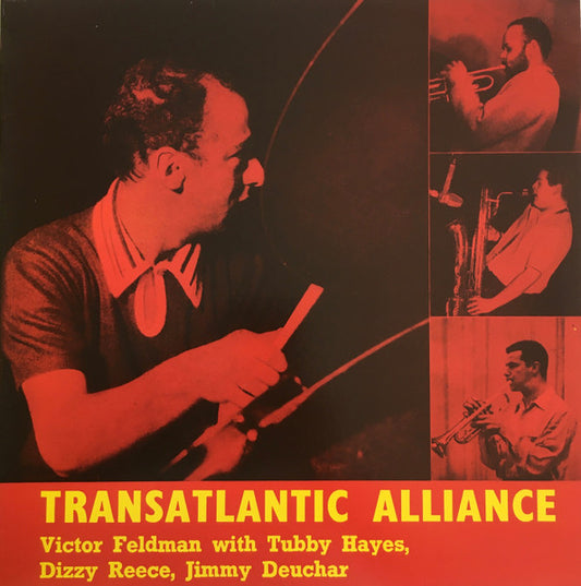 Image of Front Cover of 2915520C: LP - VICTOR FELDMAN WITH TUBBY HAYES, DIZZY REECE, JIMMY DEUCHAR, Transatlantic Alliance (Jasmine Records; JASM 2002, UK 1982 Reissue) Disc is clean. Crease to sleeve.  VG/VG+