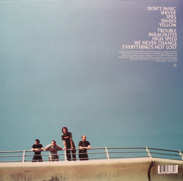 Image of Back Cover of LP - VG+/VG - COLDPLAY, Parachutes (Parlophone; 7243 5 27783 1 7, Europe 2000, Inner), Vinyl has some light marks, nothing that effects play. Sleeve in really nice condition.,  - 4016048C