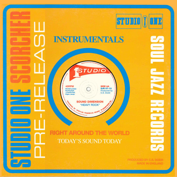 Image of Back Cover of 0316356C: 12" - CEDRIC IM BROOKS / SOUND DIMENSION, Mun-Dun-Go / Heavy Rock (Soul Jazz; SJR 67-12, UK 2002, Company Sleeve) Lighter marks / scuffs only on record. Sleeve worn with split at corner, creasing and stains  G+/G+