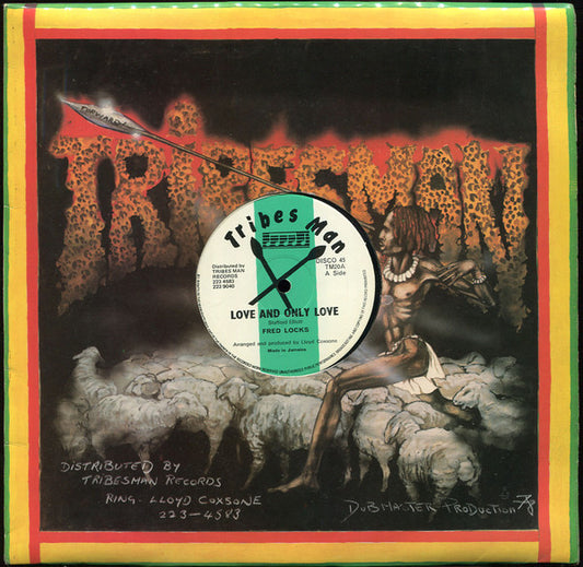 Image of Front Cover of 12" - VG/VG - FRED LOCKS, Love And Only Love / Stricker Ishion (Tribes Man Records; TM20, UK 1979, Company Sleeve / Front Laminated Die cut), A few light, superficial marks but plays well.,  - 2116341C