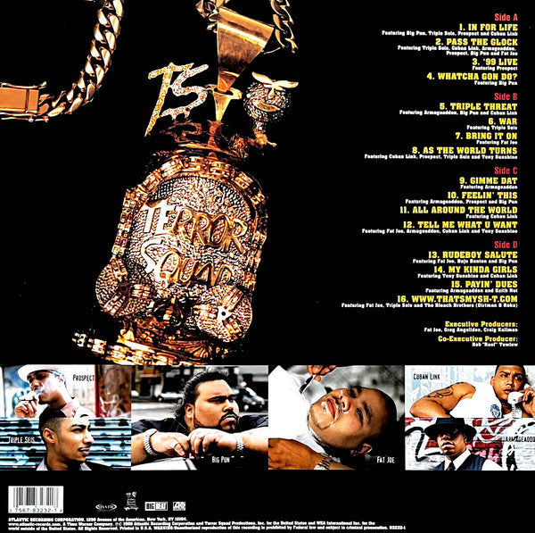 Image of Back Cover of 2xLP - G+/G+ - TERROR SQUAD, Album (Atlantic; 83232-1, US 1999, Picture Sleeve, Insert), A-side is G+, B,C & D-Sides VG. Edgewear to sleeve, Sticker still in on shrink.,  - 3826124E