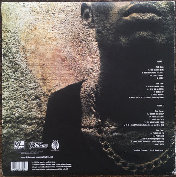 Image of Back Cover of 2xLP - VG+/VG+ - DMX, ...And Then There Was X (Def Jam Recordings; 546 933-1, Europe 1999, Glossy Sleeve, 2 Inners), Light hairlines. Lightest of creasing on sleeve.,  - 3726385E