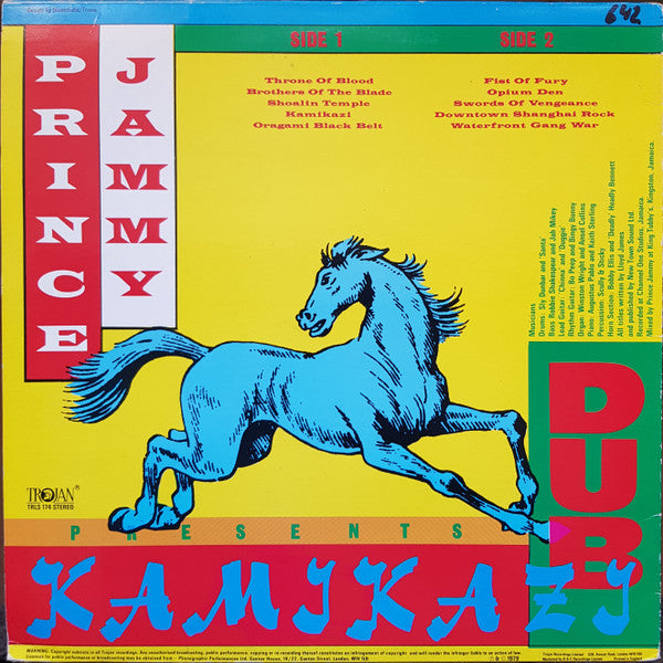 Image of Back Cover of LP - VG/VG - PRINCE JAMMY, Kamikazi Dub (Trojan Records; TRLS 174, UK 1979), WOL,  - 3426061E