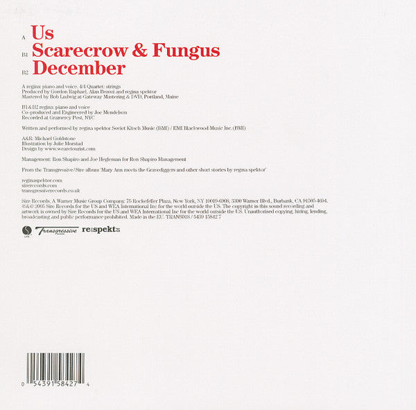 Image of Back Cover of 2625403E: 7" - REGINA SPEKTOR, Us (Transgressive; TRANS018, UK 2006, Picture Sleeve)   VG+/EX