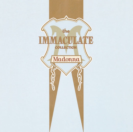 Image of Front Cover of 2xLP - G/VG - MADONNA, The Immaculate Collection (Sire; 7599-26440-1, Europe 1990, Gatefold, 2 Inners, "GEMA/BIEM" Rights Box, "Sterling" In Runouts), Rips on all sides of sleeve and significant wear, staining. Light marks only on discs. ,  - 2726343E