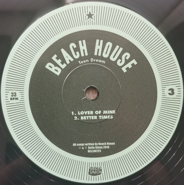 Image of Label Cover of 4714335C: 2xLP - BEACH HOUSE, Teen Dream (Bella Union; BELLAV255, UK 2015 Reissue, Inner)   NEW/NEW