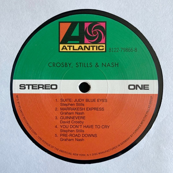 Image of Label Cover of LP - VG+/VG+ - CROSBY, STILLS & NASH, Crosby, Stills & Nash (Atlantic; 8122-79866-8, Europe 2009 Reissue, Gatefold, Insert, 180 Gram Vinyl), ,  - 3746013S