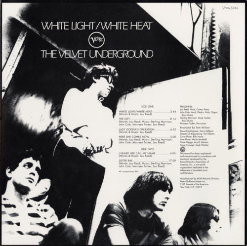 Image of Back Cover of LP - VG/VG - THE VELVET UNDERGROUND, White Light/White Heat (Verve Records; V6/5046, US 1998 Reissue), Has a dull sheen that many US presses has, Plays fine, Light sleeve wear,  - 2616463C