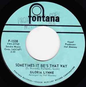 Image of Back Cover of 7" - /VG - GLORIA LYNN, Speaking Of Happiness/Sometimes It Be That Way (Fontana; F-1538, US 1966), Marks on disc.,  - 3026235E