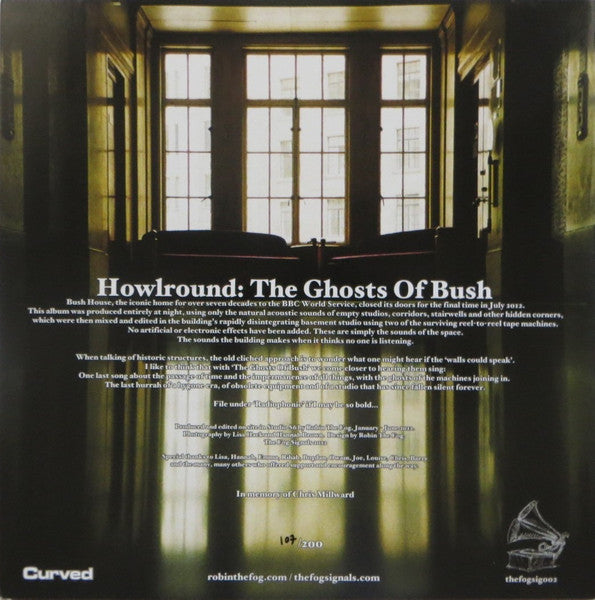 Image of Back Cover of LP - VG+/VG+ - HOWLROUND, The Ghosts Of Bush (The Fog Signals; thefogsig002, UK 2012, Postcard, Limited to 200. Hand numbered.), ,  - 2145057S