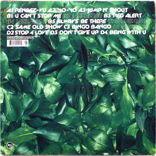 Image of Back Cover of 2xLP - VG+/G+ - BASEMENT JAXX, Remedy (XL; XLLP129, UK 1999, Debossed Sleeve, 2 Inners), A/B has light marks and some scuffs C/D strong VG. Light corner bumps on sleeve.,  - 3416030C