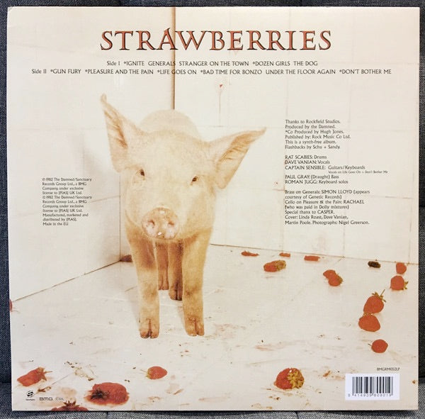 Image of Back Cover of 5133230E: LP - THE DAMNED, Strawberries (Sanctuary; BMGRM052LP, UK 2015 Reissue, Insert)   NEW/NEW
