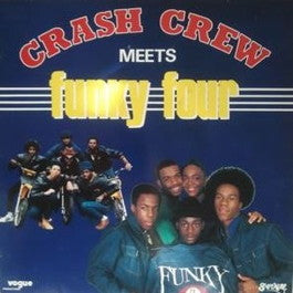 Image of Front Cover of 0844308S: LP - THE CRASH CREW / FUNKY FOUR, Crash Crew Meets Funky Four (Vogue; 540065, France 1983, Picture Sleeve, Company Inner) Sleeve has heavy wear, with parts of back art torn, but fully intact. A few light marks to disc only. Split company inner.  G/VG