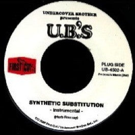 Image of Front Cover of 1124533E: 7" - THE U.B.'S, Synthetic Substitution (Inst Mix)/(Melody Mix) (Undercover Brother Entertainment Inc.; UB-4502, US 2009)   /VG+