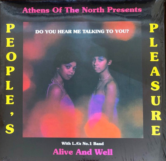 Image of Front Cover of 0824453E: LP - PEOPLE'S PLEASURE WITH ALIVE AND WELL, Do You Hear Me Talking To You? (Athens Of The North; AOTNLP023, UK 2019 Reissue, Picture Sleeve, Wrong picture was used for Greg Cook on the back side) Strong VG  VG+/VG