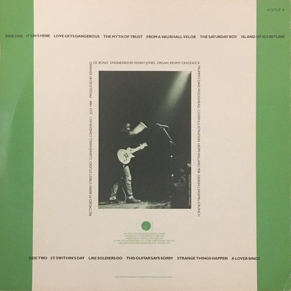 Image of Back Cover of 5113188C: LP - BILLY BRAGG, Brewing Up With Billy Bragg (Go! Discs ; AGOLP 4, UK 1984, PRS Pressing. "Giving The Green Light To The Young Lions" Label Text.)   VG/VG