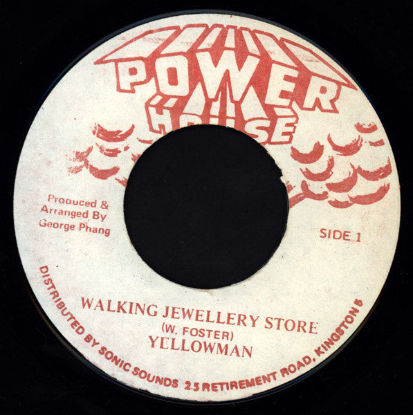 Image of Front Cover of 5113029C: 7" - YELLOWMAN, Walking Jewellery Store (Power House; , Jamaica 1985, Plian sleeve) Light marks only.  /VG