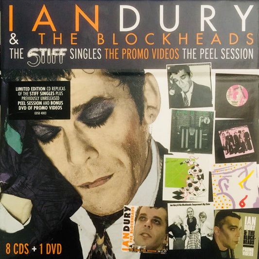 Image of Front Cover of 0414095C: 8xCD - IAN DURY & THE BLOCKHEADS, The Stiff Singles / The Promo Videos / The Peel Session (Edsel Records; EDSB 4003, UK & Europe 2008, With DVD)   VG+/EX