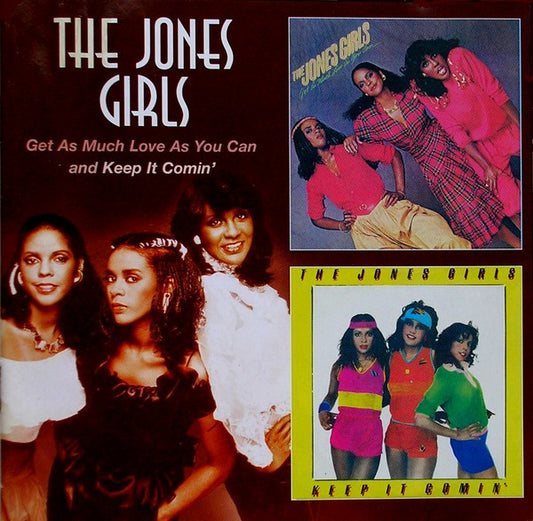 Image of Front Cover of 0854383S: CD - THE JONES GIRLS, Get As Much Love As You Can / Keep It Comin' (Edsel Records; DIAB 403, UK 2004, Jewel Case, Booklet) Slight marks on CD but plays fine.  VG+/VG+