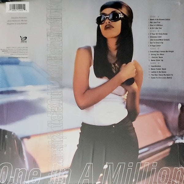 Image of Back Cover of 5113099C: 2xLP - AALIYAH, One In A Million (Blackground Records; ERE672, US 2022 Reissue, Insert, Coke Bottle Clear & Cream Galaxy Vinyl)   NEW/NEW