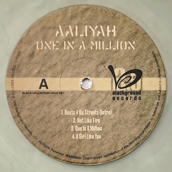 Image of Label of 5113099C: 2xLP - AALIYAH, One In A Million (Blackground Records; ERE672, US 2022 Reissue, Insert, Coke Bottle Clear & Cream Galaxy Vinyl)   NEW/NEW