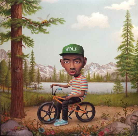 Image of Front Cover of 0824181E: LP - TYLER, THE CREATOR, Wolf (Odd Future Records; 88765493061, Europe 2014 Reissue, Gatefold, 2 Inners & Insert, Pink Translucent Vinyl + CD) Light marks only. seams are splitting on both inners. Also bottom seam of the back half of gatefold is splitting, though everything is still intact.   VG/VG