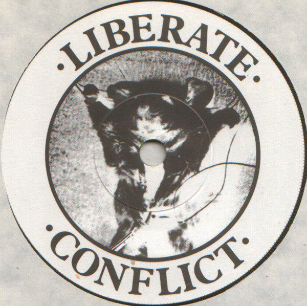 Image of Label of 5213009C: 7" - CONFLICT, To A Nation Of Animal Lovers (Corpus Christi; Christ It's 4, UK 1983, Gatefold, Inverted Labels) Small sticker damage.  VG/VG